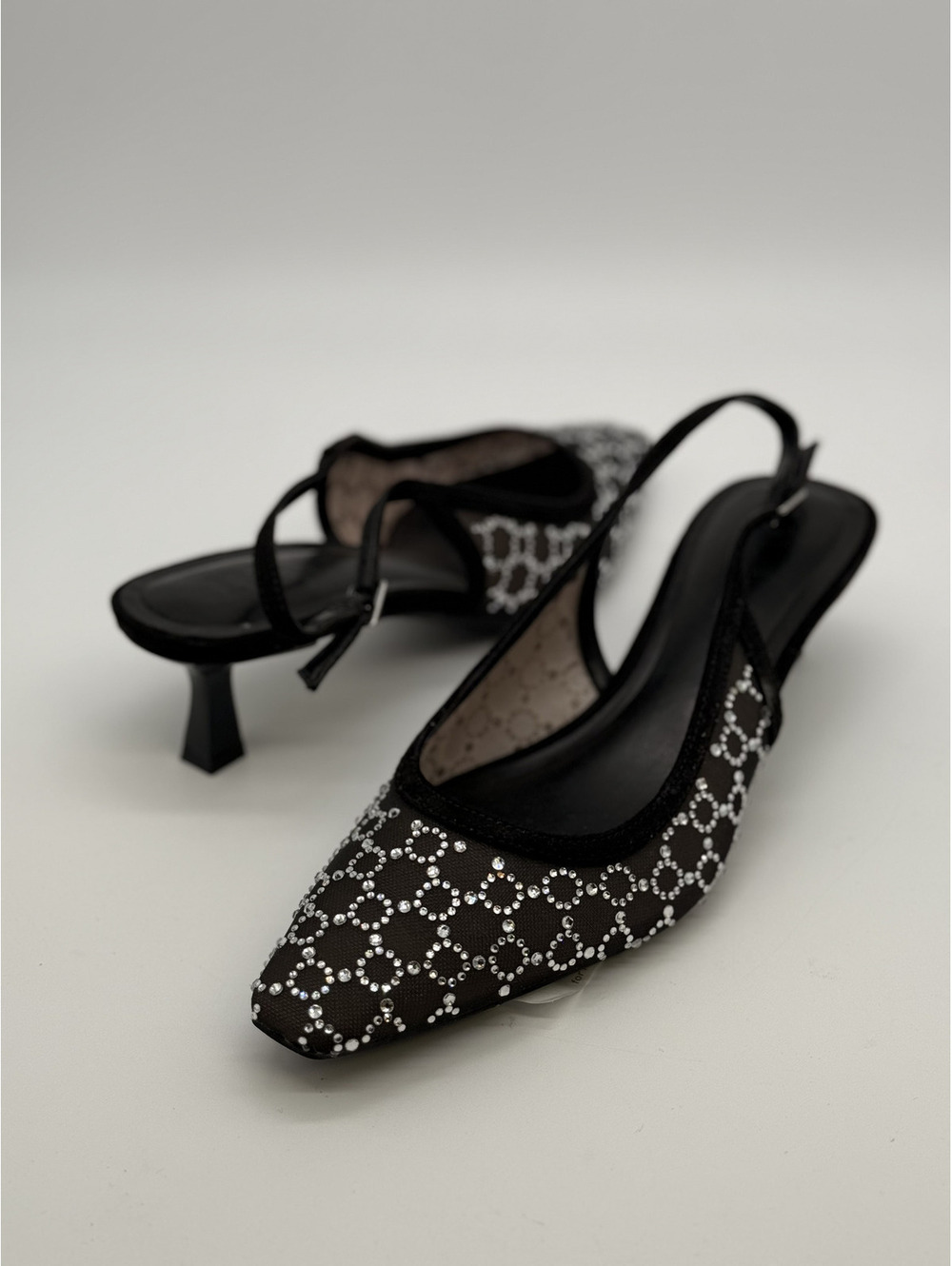 INC Black and White hoes with Rhinestone Detai
